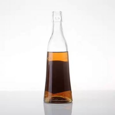 High Quality 500ml Glass Bottle Wine Liquor Flint Whisky Vodka Round Shape Empty Glass Bottles with Stopper