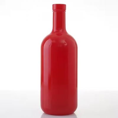 Wholesale Spray Bright Round Glass Bottle 500ml 700ml 750ml Liquor Whisky Vodka Wine Glass Bottle With Stopper
