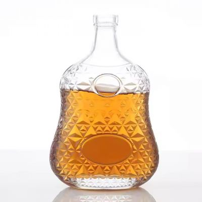 Hot Sale Custom Logo 700ml Louis XIThreesome Spirit Glass Bottle Vodka Whiskey Brandy Rum Empty Bottle With Cork Aluminum Cap