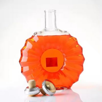High-quality Flat Shape Clear 750ml Bottle of Liquor for Tequila Gin Whisky with Cap