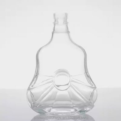 Factory Custom Fancy Premium Unique Shaped Wine Glass Bottle With Cap 750ml Glass Gin Vodka Whisky Liquor Bottles Wholesale