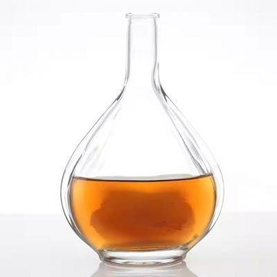 Factory Price New Water Droplets Shape Glass Bottles Empty Fruit Whisky Vodka Beverage Wine With Glass Bottles 750ml