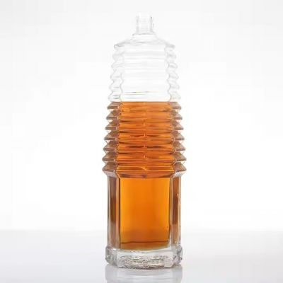 New Special Shaped Bottle Tower Style Wine Bottle Spirits Glass Packaging 250ml Transparent Hot Stamping Swing Top Beer Bottle