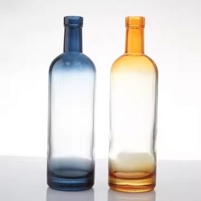 Factory Price Colorful 750ml Luxury Screen Printed Vodka Gin Tequila Glass Bottles Custom Closure with Custom Cap Empty
