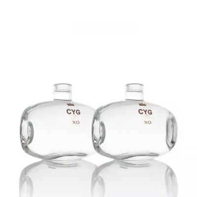 Customizable Clear Alcohol Glass Bottles Luxury Free Sample Sizes Whiskey Flint Brandy Tequila Gin Beverages-Empty