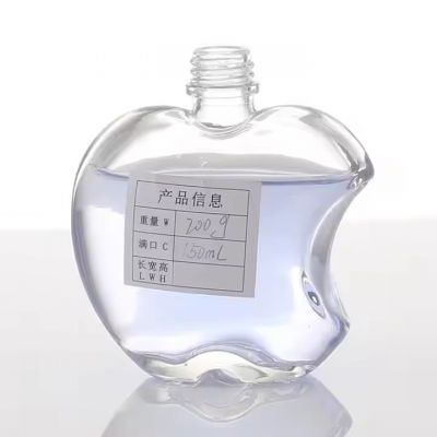Luxury 150ML Transparent Apple Shaped Custom Vodka Beverage Glass Bottle Wine Spirit Alcohol Liquor Bottle With Screw Cap