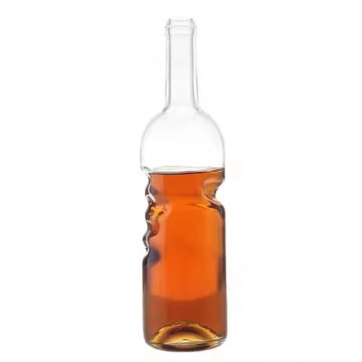 Manufacturer Wholesale 750ml Whisky Glass Bottle Unique Design Angel's Hand Packaging Bottle With Lid Private Label