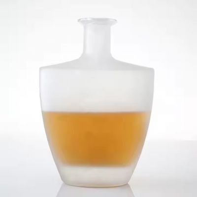 Custom Heavy Thick Bottom Super Flint Clear Printing Rum Extra Cork Top Tequila Empty Vodka Liquor Frosted Glass Water Bottle