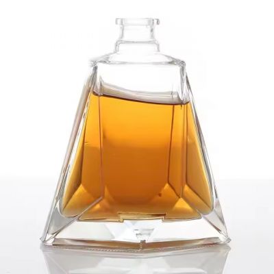 Unique Shape Glass Whisky Liquor Bottles Empty Brandy Glass Bottle Fancy Whisky Liquor Bottle