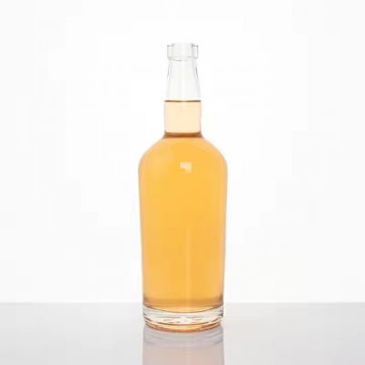 750ml Round Glass Bottle for Alcohol Rum Screw Cap Glass Bottle Factory Custom 375ml 500ml 1000ml Glass Bottle Supplies