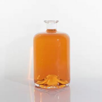 Premium 750ml 750 Ml Frosted Screen Printing Super Flint Round Shape Spirits Liquor Tequila Gin Vodka Glass Bottle