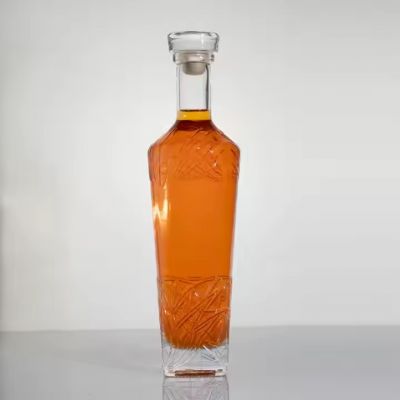 Custom Paramount 75cl 750ml Round Vodka Glass Bottle with Cork Tequila Bottles Cork Liquor Glass Bottle