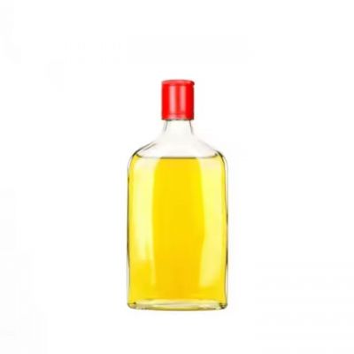 Factory Hot Sale 125ml 250ml 500ml Flat Clear Glass Gin Vodka Spirit Liquor Bottle with Screw Lids