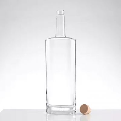Wholesale Super Flint 750ml Ellipse Fancy Glass Liquor Bottle Gin Liquor Glass Vodka Spirit Wine Bottle