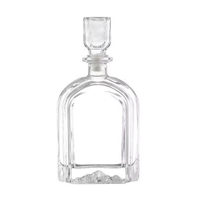 Factory Personalized Flint Glass Clear Glass Bottle750ml Whisky Brandy Wine Liquor Glass Bottle