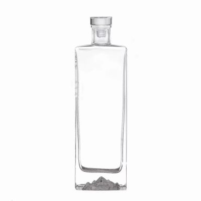 750ml Custom Spirit rare clear Empty Mini Glass Liquor Beverage Wine Bottle for Vodka Gin Red Wine with Cap