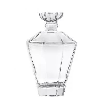 China Supplier Super Flint Glass Bottle Empty Clear Bottle for Whisky Vodka Brandy With Cork Stopper