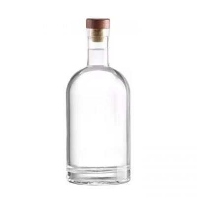 Wholesale High Quality New Design Spirits Refillable 500ml Round Whisky Empty Wine Bottle Glass Bottle With Cork