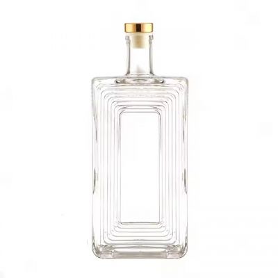 Bulk Sale 700ml Transparent Large Empty Flint Glass for Liquor Wine Whisky Vodka Tequila Bottle With Factory Price