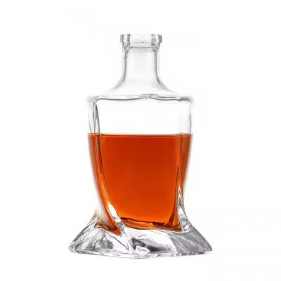China Factory Customized Design Empty Clear OEM Glass Whisky Bottle Super Flint Glass Bottle