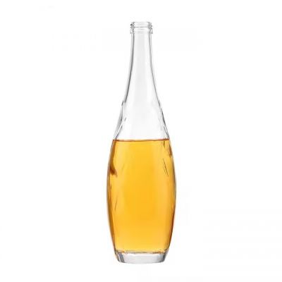 Custom Logo 250ml 500ml Fancy Empty Glass Clear Mineral Water Liquor Juice Syrup Bottle with Screw Cap