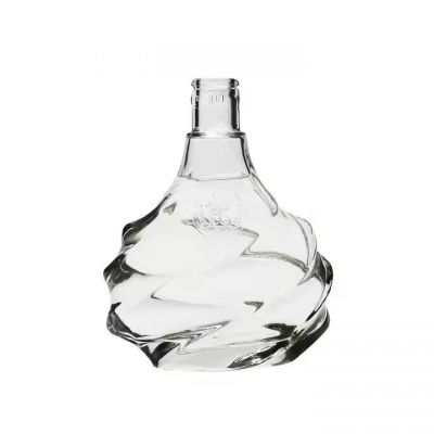 700ml Clear Crystal Glass Bottle for Tequlia Rum Whisky Spirit Gin Vodka Liquor with a Embossed or Engraved Logo and Cork