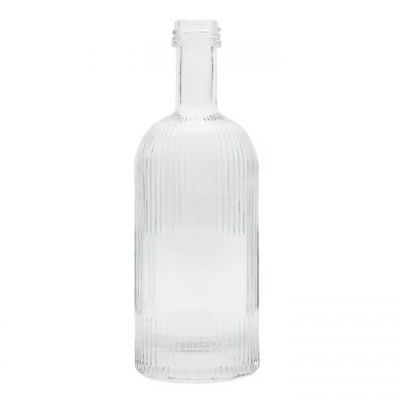 Customized flint glass crystal 330ml whisky vodka spirit liquor brandy with screw cap by manufacturer