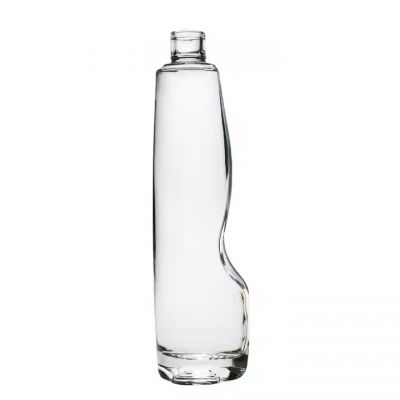 Wholesale Unique Shape 750ml Customized Glass Bottle for Liquor Vodka Whisky with Cork in China Factory