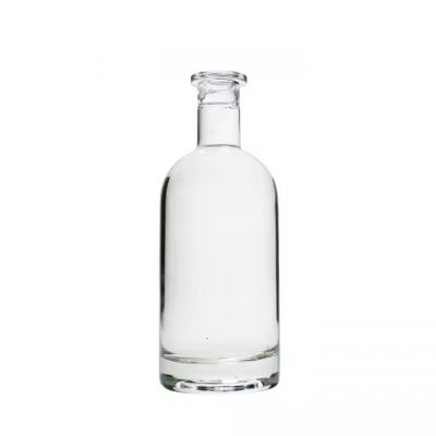 Organic 500ml Empty Round Shape Whisky Vodka Bottle Custom Clear Liquor Spirits Gin Rum Glass Bottle With Cork