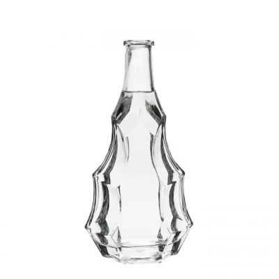 Factory Super Flint Glass Custom 500ml Empty Bottles for Liquor Vodka Rum Whisky Brandy with Cork