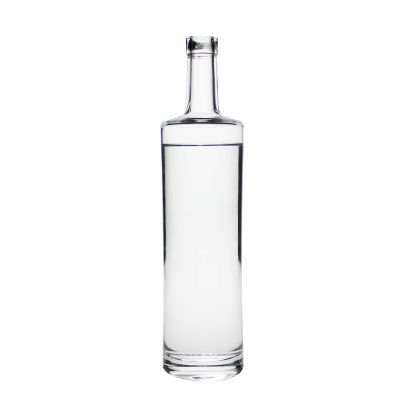 Customized Cylinder 750ml Whisky Vodka Glass Bottle Empty Decal Surface Gin Rum Spirits Liquor Bottle With T-Top Cap