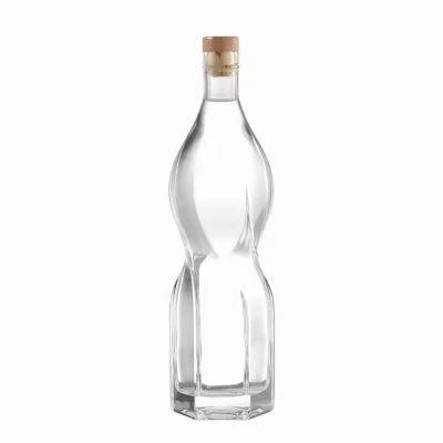 750ml Glass Whisky Bottle with Cork Stopper and Rubber Seal for Brandy and Other Liquors Storage