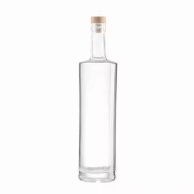 Custom 500ml 750ml 1liter Mineral Glass Soda Water Beverages Bottles with Rubber Stopper for Tequila and Brandy