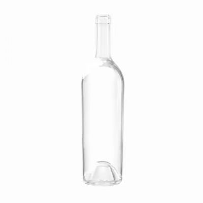 Luxury 200ml 500ml 750ml 1000ml Flint Glass Liquor Bottles with Cork Seal Brush Stopper for Tequila and Brandy