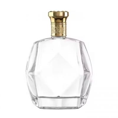 Customized Clear Glass Bottle with Cork for Whiskey Vodka Tequila Brandy-Wholesale Mat Bottle