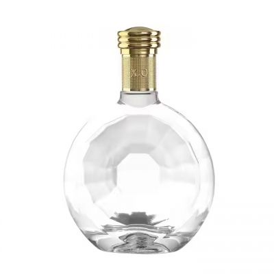 Wholesale Custom Made High Flint Glass Liquor Bottle 500ml 750ml 1000ml Crystal Glass Cork for Tequila Brandy Energy Drinks