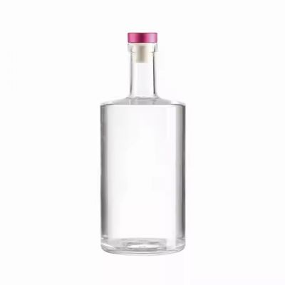 Clear Empty Glass Spirit Bottle 700ml Capacity for Brand Rum Whisky Gin Vodka Tequila Distillery with Cork Sealing