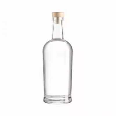 750ml Vodka Liquor Glass Bottle with Cork for Gin Rum Whisky Alcohol Storage and Serving