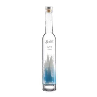 500ml Flat Crystal Clear Glass Bottle for Olive Oil Vodka XO Brandy Juice Coffee Drink Mineral Water Tequila Cylinder Shape