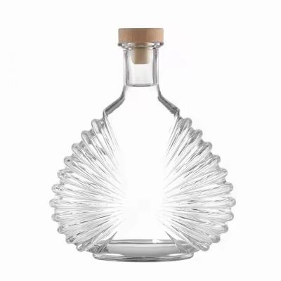 High Quality 500ml Glass Wine Bottle with Custom Logo Clear for Tequila Brandy and Energy Drinks Fitted with Rubber Stopper