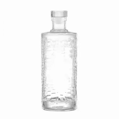 High Quality 750ml Custom Crystal Glass Bottles for Spirits for Classical Cocktails Vodka Whisky Tequila Rum Gin Liqueur Cork