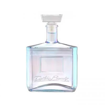 Square Xo Brandy Bottle 750ml Gin Whisky Spirit Vodka Brandy Liquor Super Flint Glass Bottle With Cork