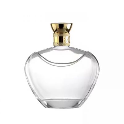 Factory Wholesale 750 ml Glass Wine Bottle XO Brandy Whisky Vodka Glass Bottle with Gold Lid