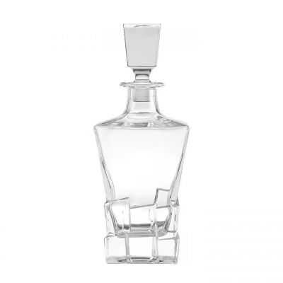 Durable Iceberg Fashionable Crystal Whiskey Glass Bottles 750ml Whiskey Decanter Glass Bottle With Lid