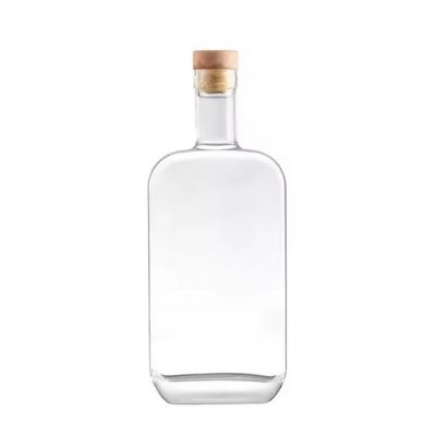 Custom Professional Transparent Clear Square Brandy Glass Bottles 750ml Capacity Water Tequila Glass Bottle