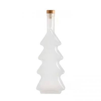Unique Shaped White Colored Liquor Glass Bottle Christmas Tree Shape Alcoholic Beverage Bottle
