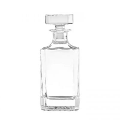 Custom Square Whiskey Glass Bottle Whiskey Decanter 750ml Wine Packaging Glass Bottle