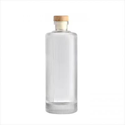 Clear Flint Empty Glass Liquor Package Bottles Round Wine Glass Bottle Rum Brandy Liquor Whiskey Glass Bottle