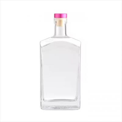 700ml Empty Classic Square Shaped Glass Bottle Whiskey Brandy Gin Glass Liquor Bottle