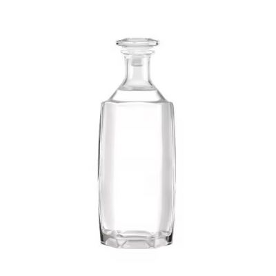 Whiskey Wine Liquor Brandy Tequila Champagne Packing Bottles Clear Round Glass Bottles With Cap